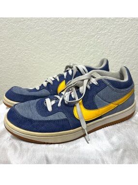 Nike Golden State Warriors NBA Nike Air Sky Force 3/4 Deep Blue Gold Size 9.5